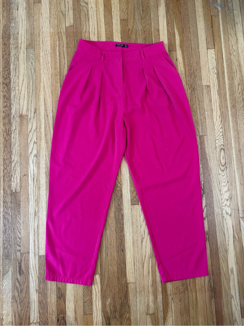 Nasty Gal Hot Pink Pleated Tapered Men’s Trousers